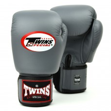 BGVL3 Twins Grey Velcro Boxing Gloves
