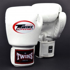 BGVL3 Twins White Velcro Boxing Gloves