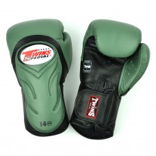 BGVL6 Twins Olive Green-Black Deluxe Sparring Gloves