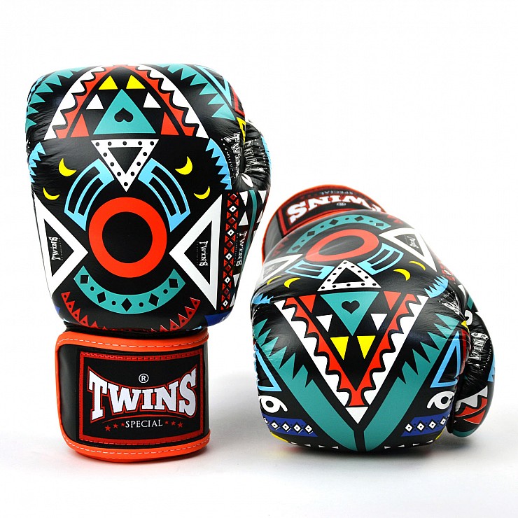 FBGVL3-57 Twins Orange Aztec Boxing Gloves