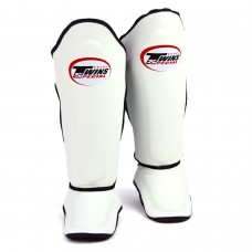 SGS10 Twins White-Black Double Padded Shin Pads