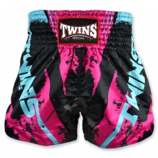 TBS61-CA Twins Candy Muaythai Shorts White-Pink