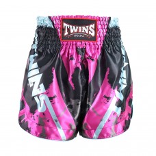 TBS61-CA Twins Candy Muaythai Shorts White-Pink